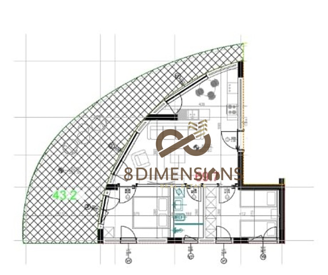 Apartament 2+1 +Verande ne shitje tek Rezidenca “Kodra e Diellit 2”, Tirane