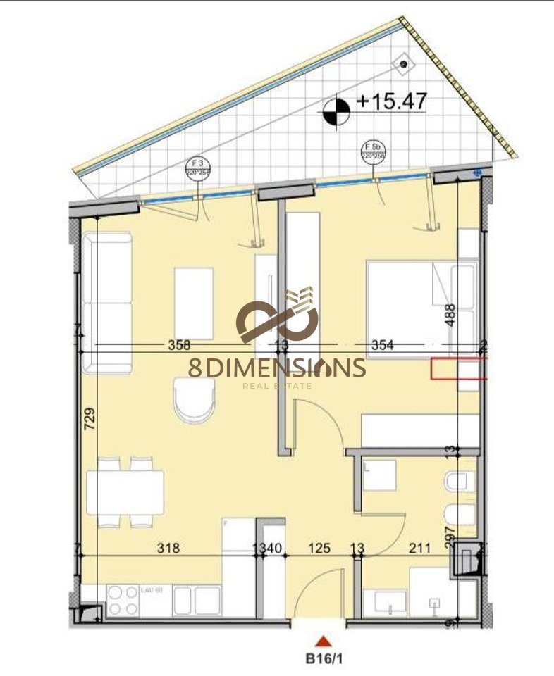 Apartament 1+1 per shitje - Liqeni i Thate (D829A-2)