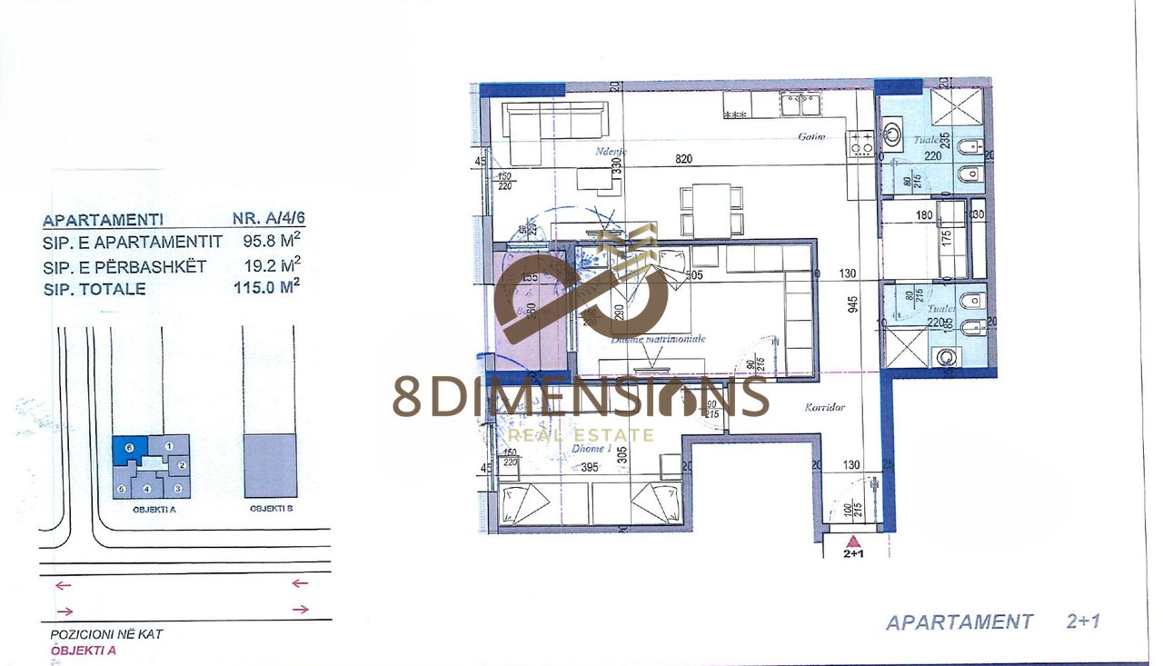 OKAZION!!Shitet Apartament 2+1+2 tualete+ ballkon ne Rrugen 29 Nentori  (D8142A-65)