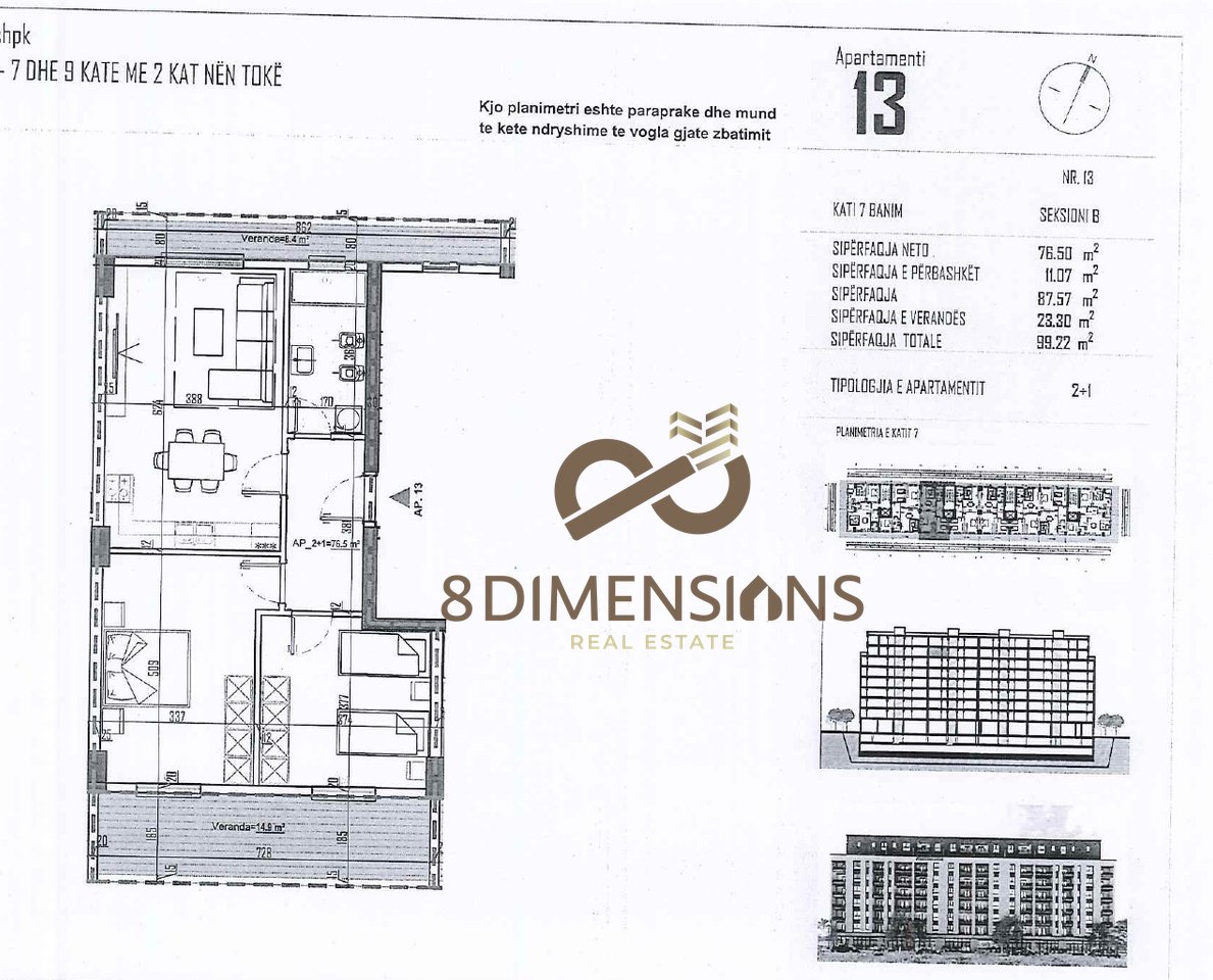 SUPER SALE!! 2+1 Apartment with Veranda for Sale on Aleksandria-Kamez Street