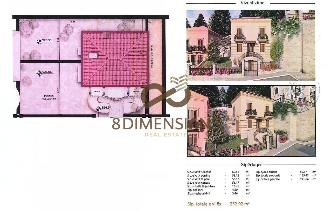 Shitet Vile 3 Kateshe + 1 kat nentoke ne Malin e Thate- Korce (D819A-11)