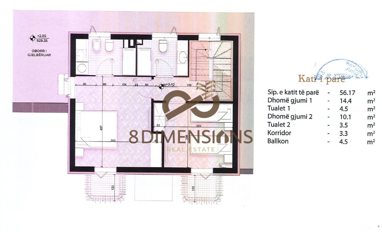 Shitet Vile 3 Kateshe + 1 kat nentoke ne Malin e Thate- Korce (D819A-11)