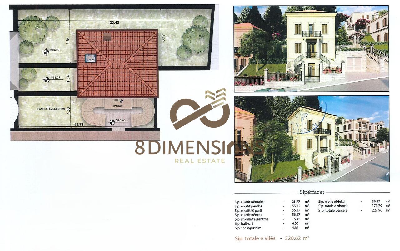 Shitet Vile 3 Kateshe + 1 kat nentoke ne Malin e Thate- Korce  (D819A-12)