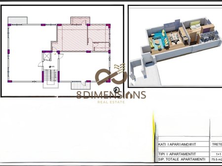 SHITET SUPER APARTAMENT 1+1 PRANE LIQENIT TE FARKES, PRANE QETESISE ABSOLUTE DHE GJELBERIMIT!!!  (D8141A-61)