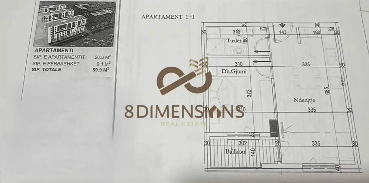Disponojmë Apartament për shitje 1+1, Tirana Entry 2, Tiranë.