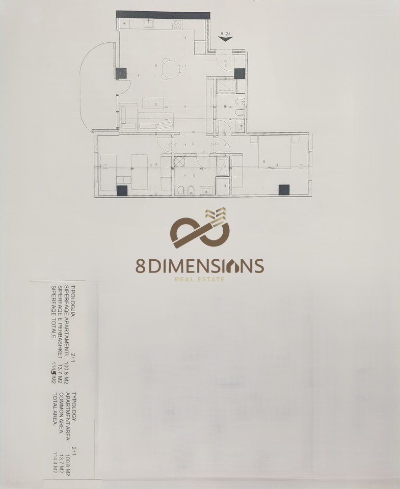 Apartment shitje tek Rezidenca River Park- 2+1+2 tualete+ballkon