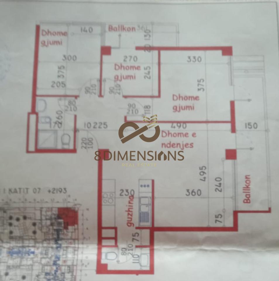 Shitet Apartament 3+1+2 ne Rruge te Kavajes, prane Condor Center (D8143A-35)