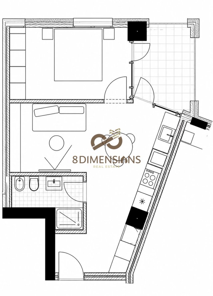 Appartamento 1+1 in vendita a River Park, Astir D8141A-124