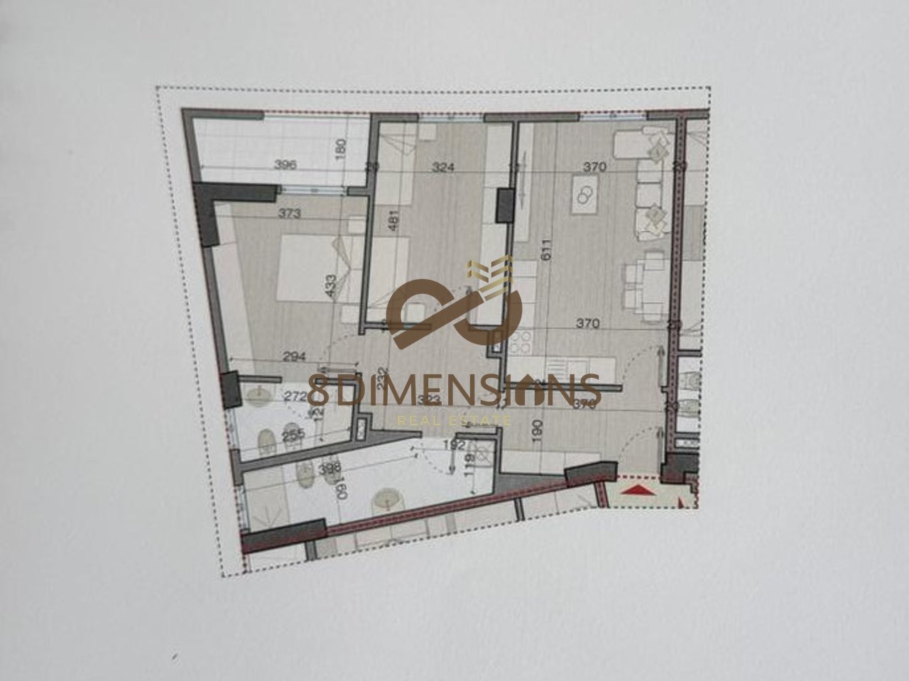 APARTAMENT 2+1+2 (tualete) per shitje ASTIR (D8142A-52)