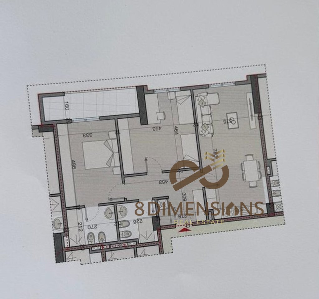 APARTMENT 2+1+2 (bathrooms) for sale ASTIR (D8142A-530)