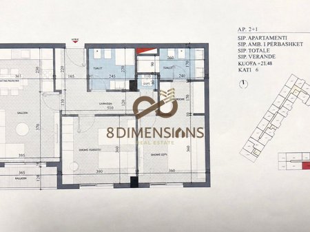 Apartment Types for Sale 2+1 in one of the New Residences in Paskuqan
