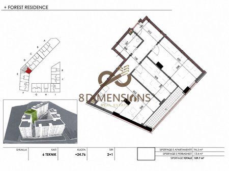 Shiten Tipologji Apartamentesh  2+1 ne nje prej Rezidencave me Elitare prane Liqenit te Farkes  (D8142A-85)