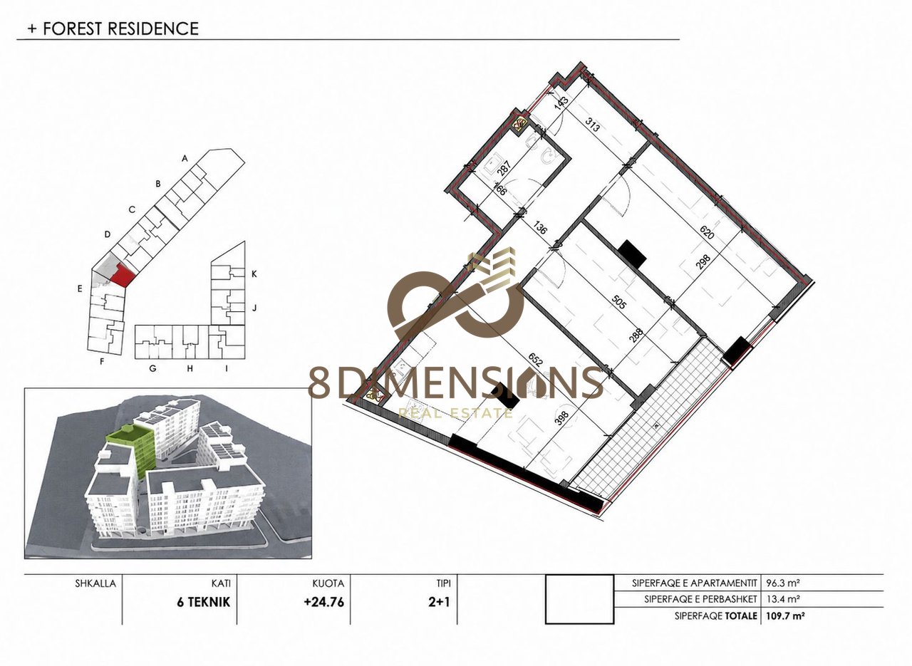 Shiten Tipologji Apartamentesh  2+1 ne nje prej Rezidencave me Elitare prane Liqenit te Farkes  (D8142A-85)