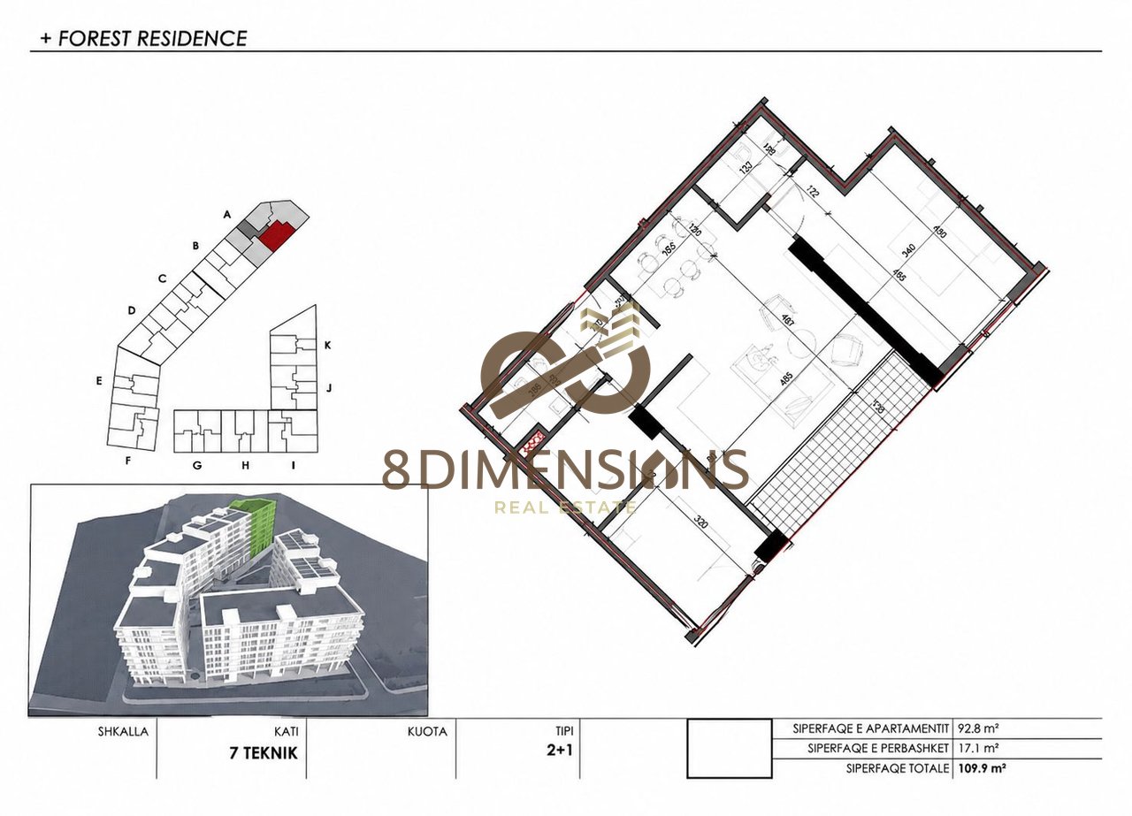Shiten Tipologji Apartamentesh  2+1 ne nje prej Rezidencave me Elitare prane Liqenit te Farkes  (D8142A-85)