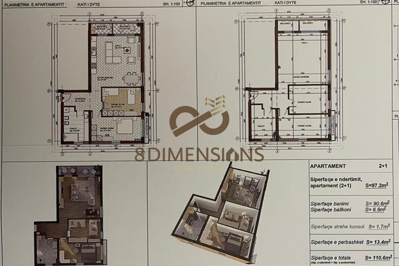 Apartament 2+1 +Ballkon ne shitje prane Liqenit te Paskuqanit - Tirane (ID D8142A-100 )