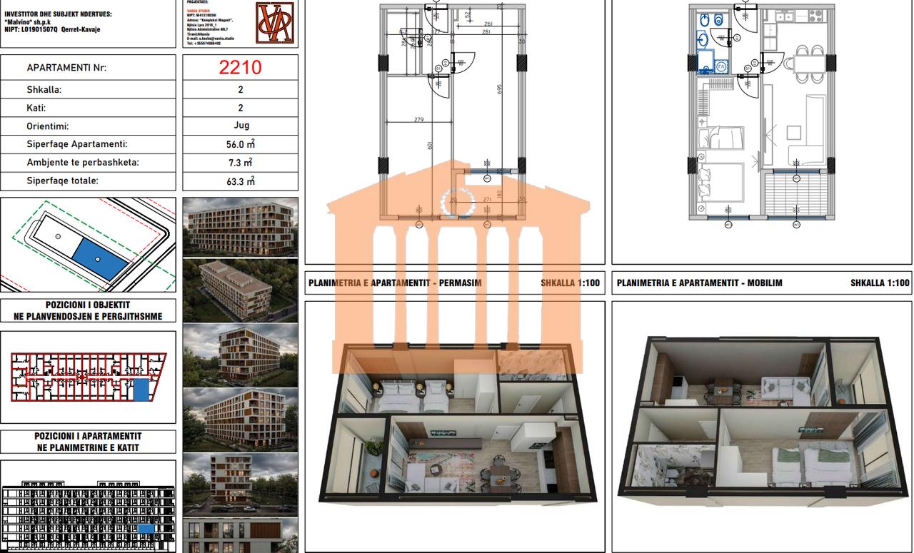 APARTAMENT 1+1 NE QERRET, PER SHITJE!