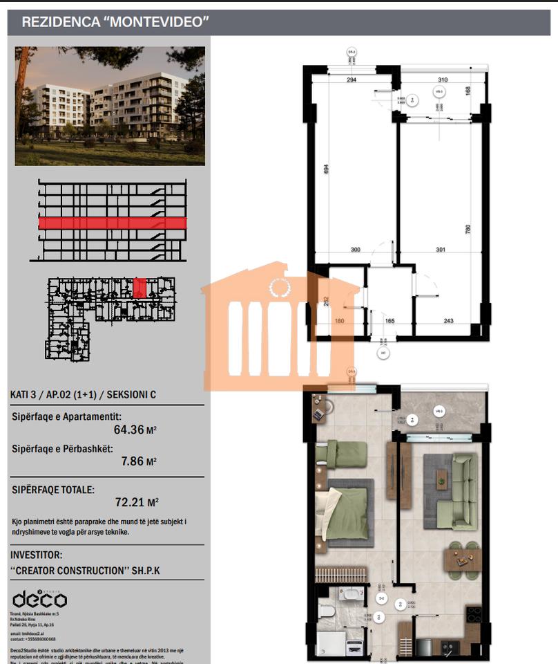 1+1 APARTMENT IN THE "MONTEVIDEO" RESIDENCE IN ROBIT MOUNTAIN, FOR SALE!