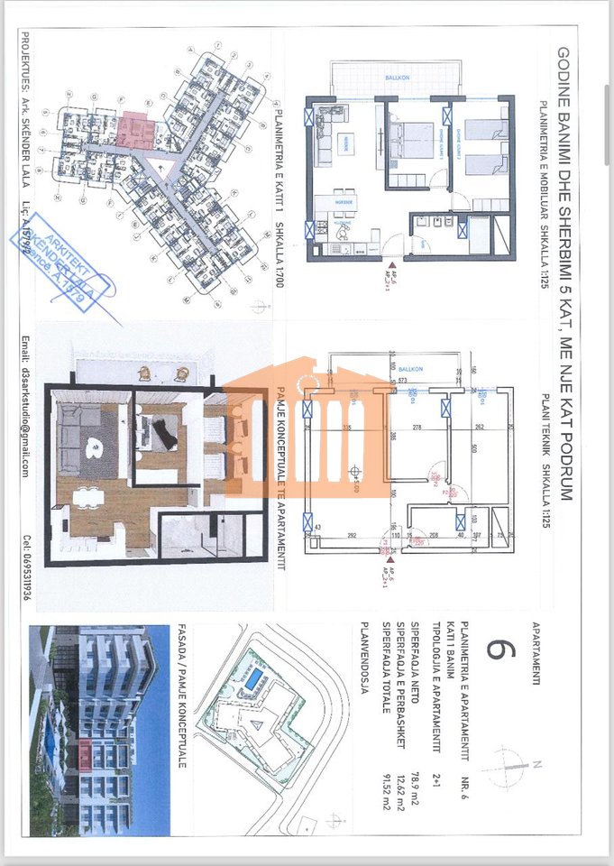 APARTAMENT 2+1 NE QERRET, PER SHITJE!