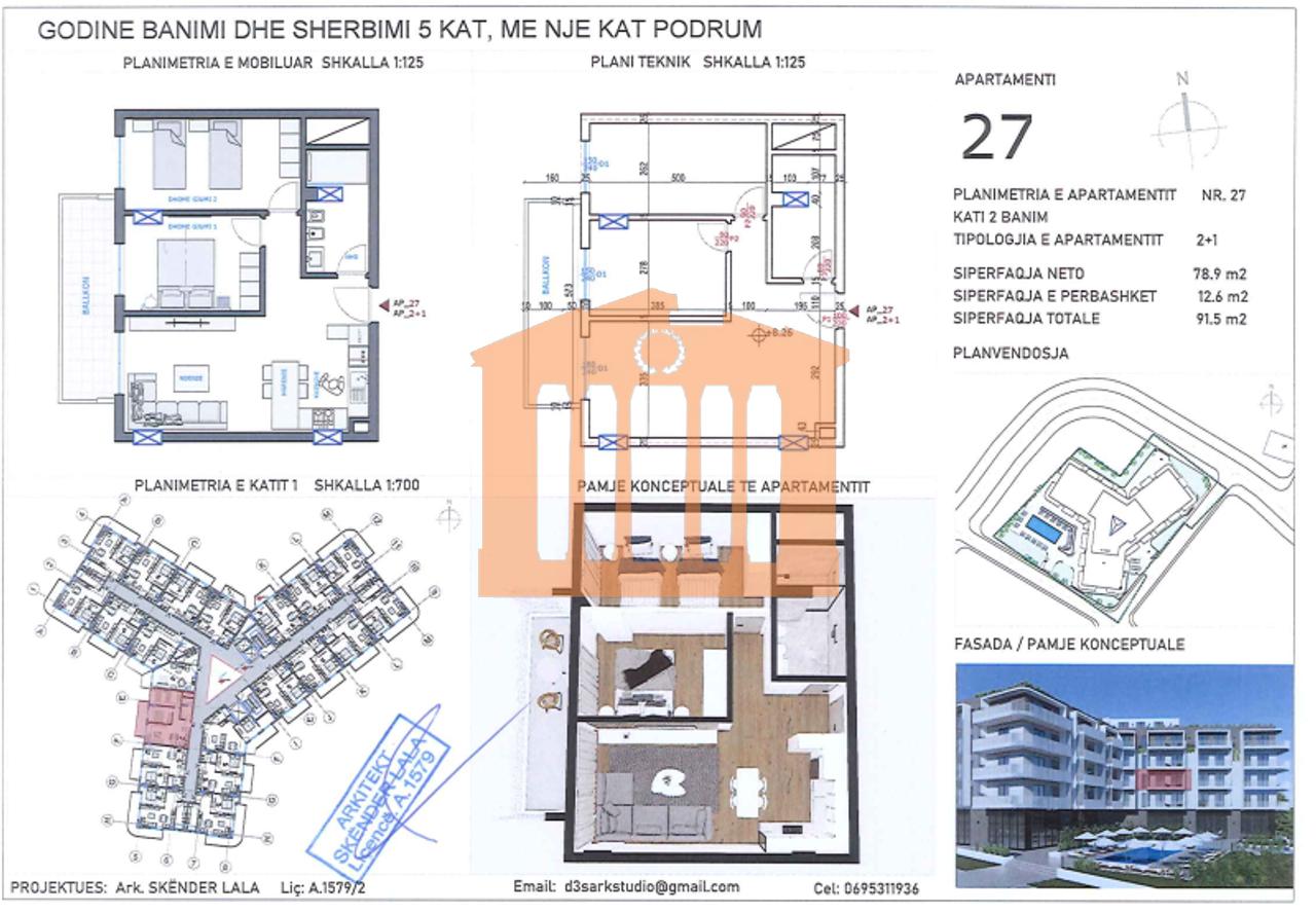 APARTAMENT 2+1 NE QERRET, PER SHITJE!