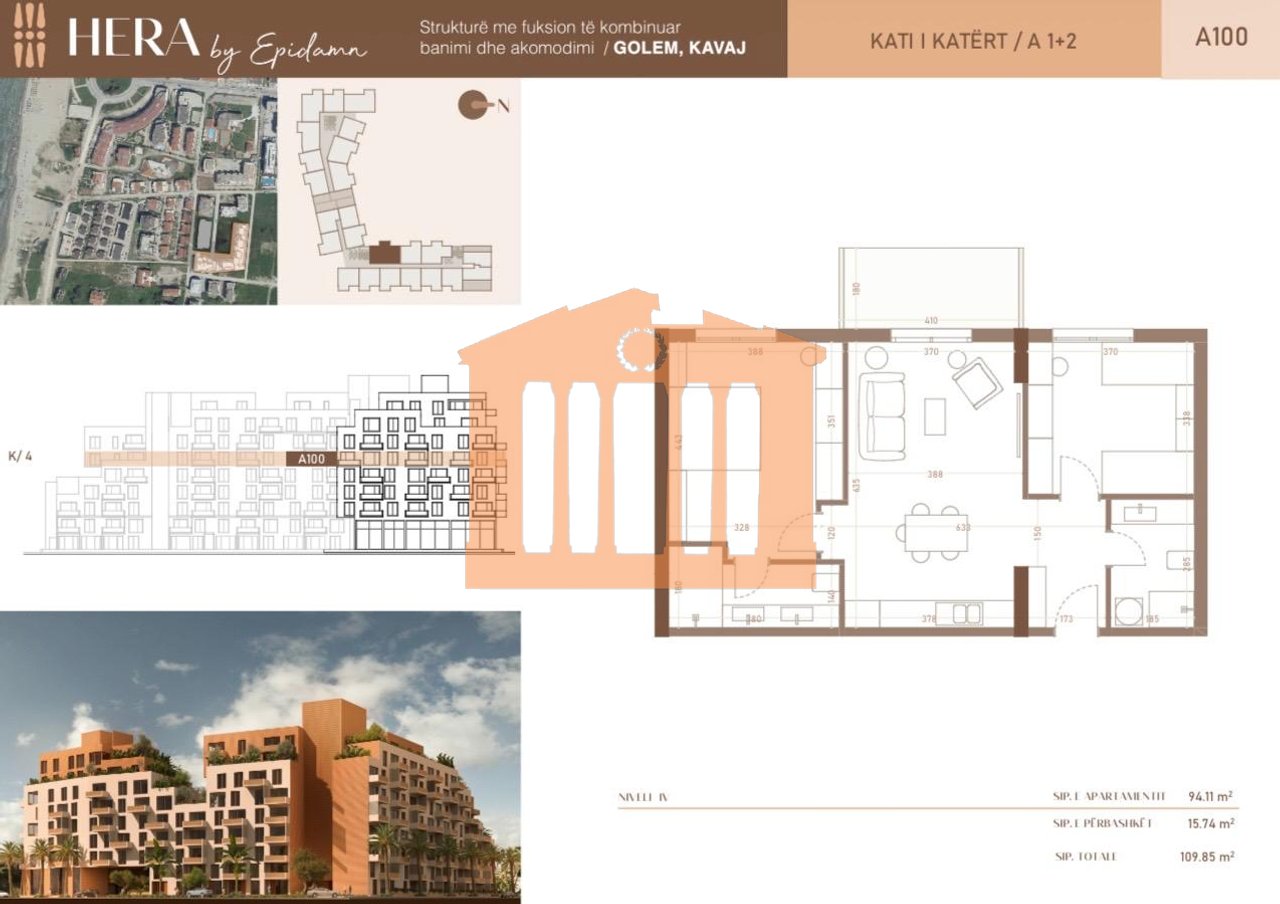 APARTAMENT 2+1 TEK "REZIDENCA HERA " NE GOLEM PER SHITJE !