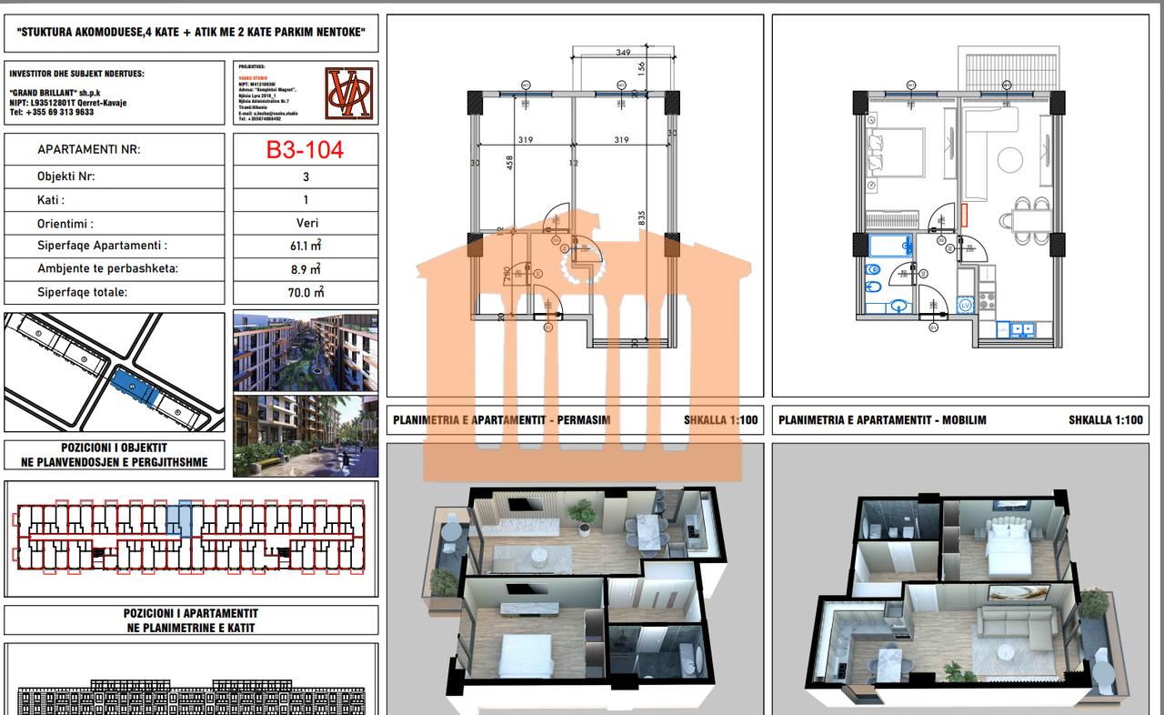 APARTAMENT 1+1 NE QERRET, PER SHITJE!