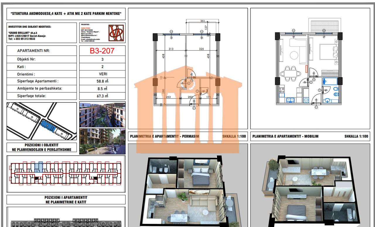 APARTAMENT 1+1 NE QERRET, PER SHITJE!