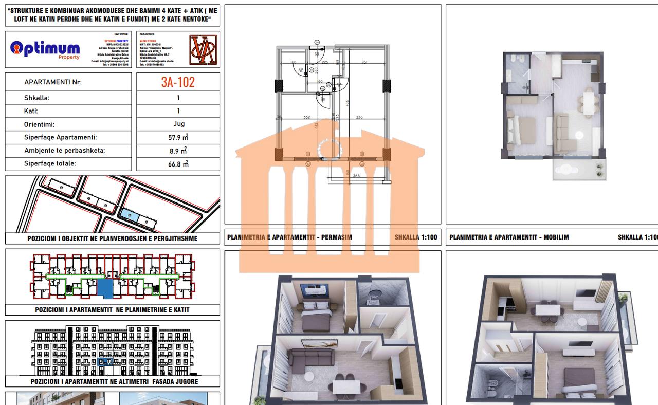 APARTAMENT 1+1 NE QERRET, PER SHITJE!