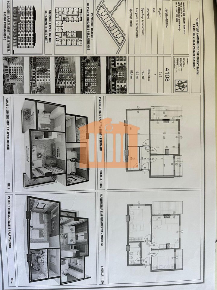 APARTAMENT 2+1 NE QERRET, PER SHITJE!