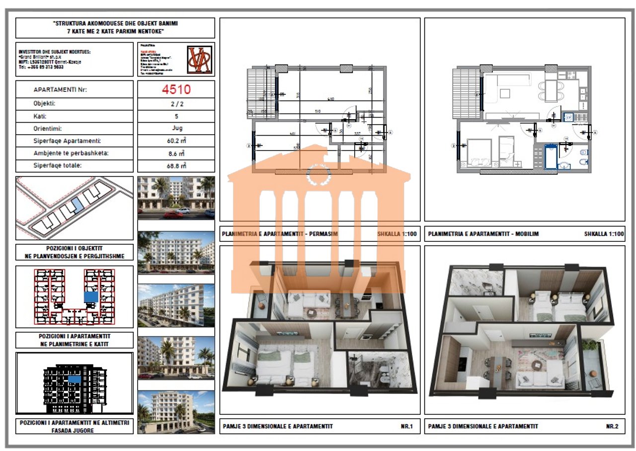 APARTAMENT 1+1 NE QERRET,  PER SHITJE!