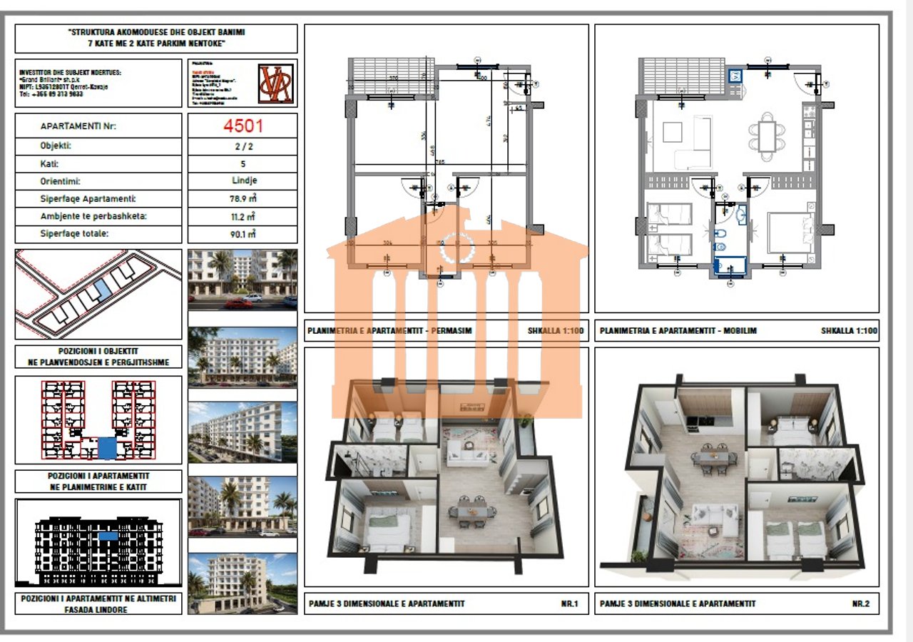 APARTAMENT 2+1 NE QERRET, PER SHITJE!
