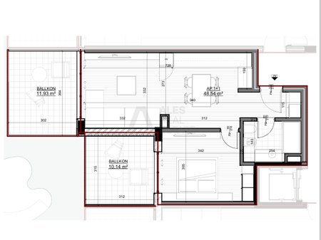 Apartment for sale 1+1 in Saranda