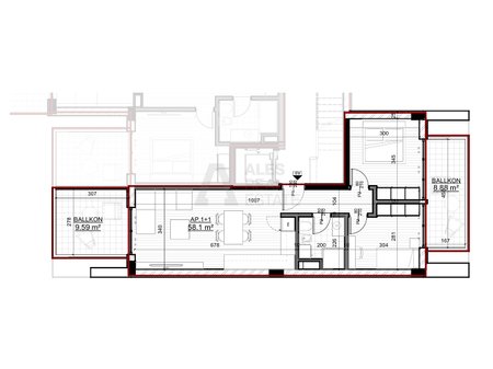 Apartment for sale 2+1 in Saranda