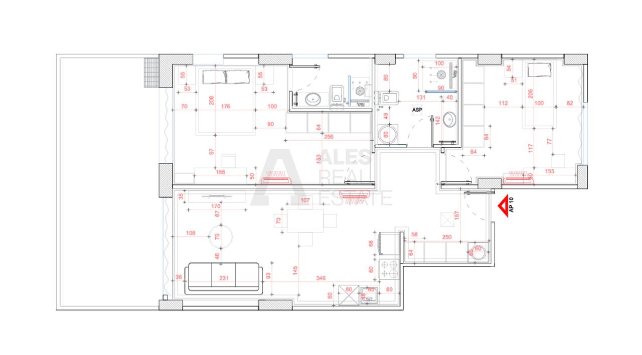 Apartment for sale 2+1 in Saranda