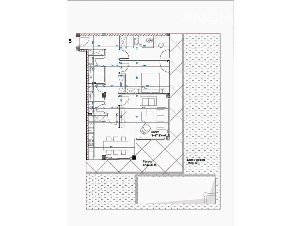 Apartment for sale 135.26m² + 75.06m² green terrace in Marigona Hill26
