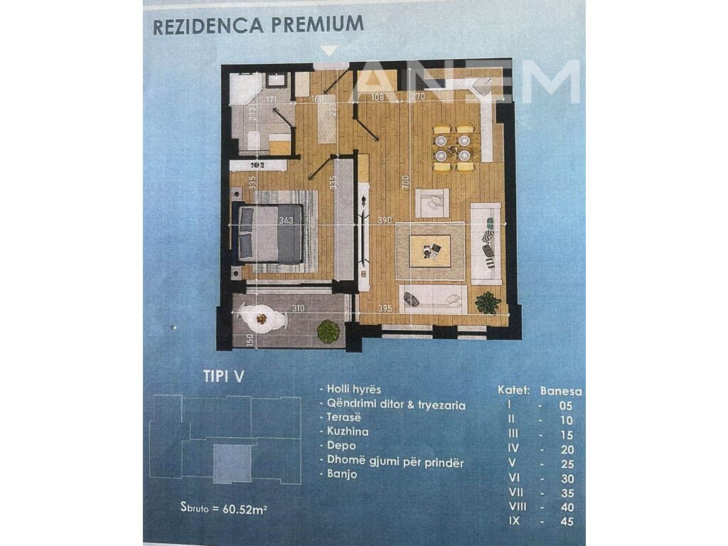 Banesë në shitje 60.52m² në lagjen Prishtina e Re2