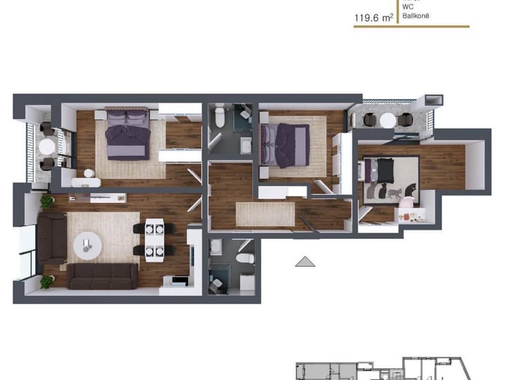 Apartment for sale 119.6m² in the Tophane neighborhood