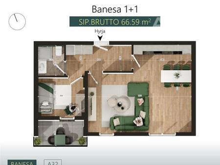 Banesë në shitje 66.59m² në lagjen Mati 1