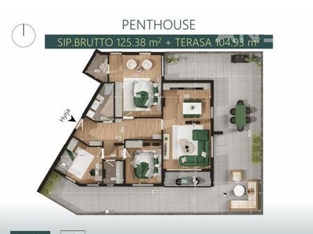 Penthouse në shitje 125.38m²+104.93m² tarracë te Mati 1