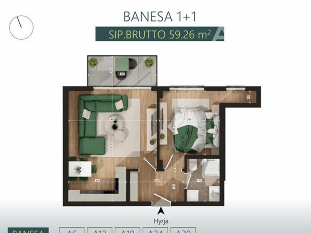 Banesë në shitje 59.26m² te Mati 1