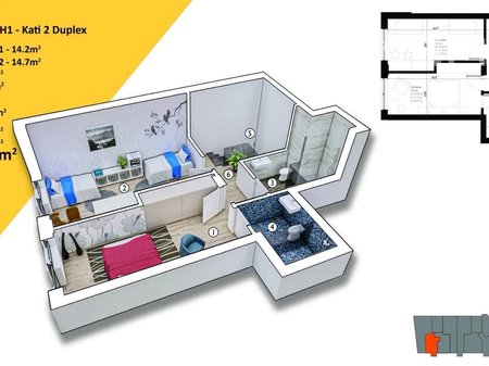 Duplex në shitje 112.68m² te Rruga C