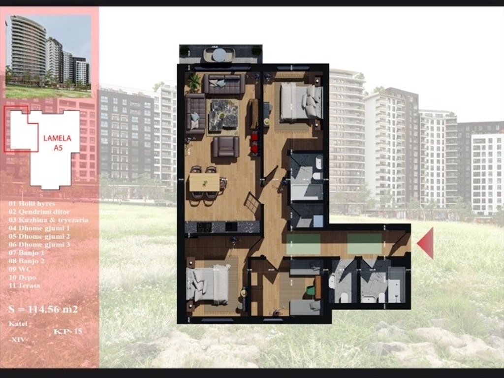 Banesë në shitje 114.56m² te Prishtina e Re