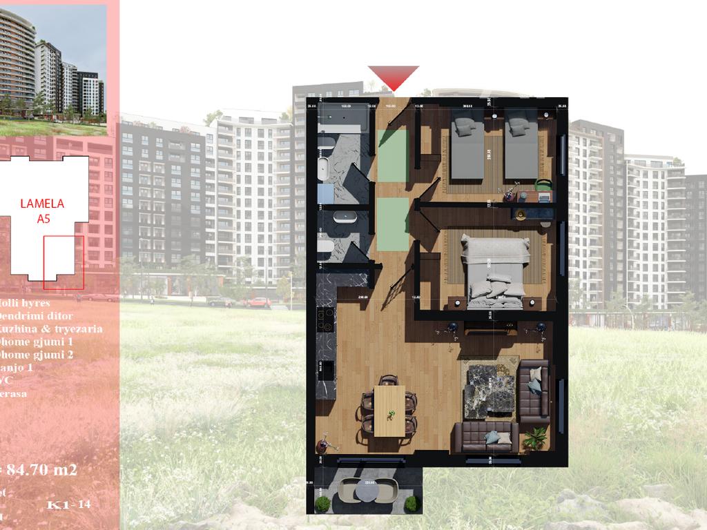 Banesë në shitje 84.70m² te Prishtina e Re
