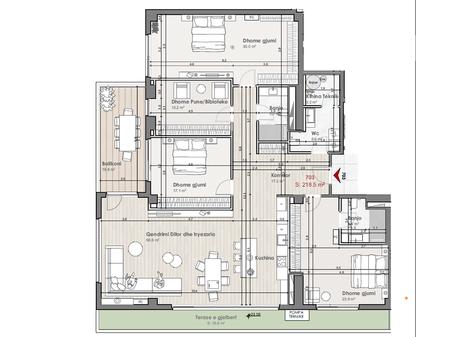 Banesë në shitje 218.5m² + 19.8m² tarracë në Prishtinën e Re