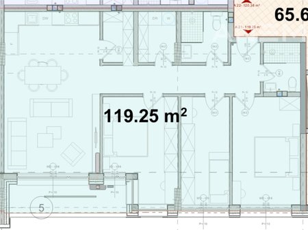 Banesë në shitje 119.25m² në lagjen Kalabria