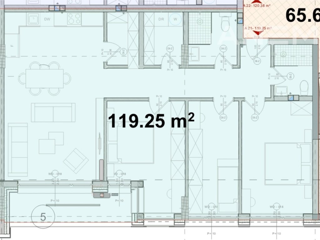 Banesë në shitje 119.25m² në lagjen Kalabria