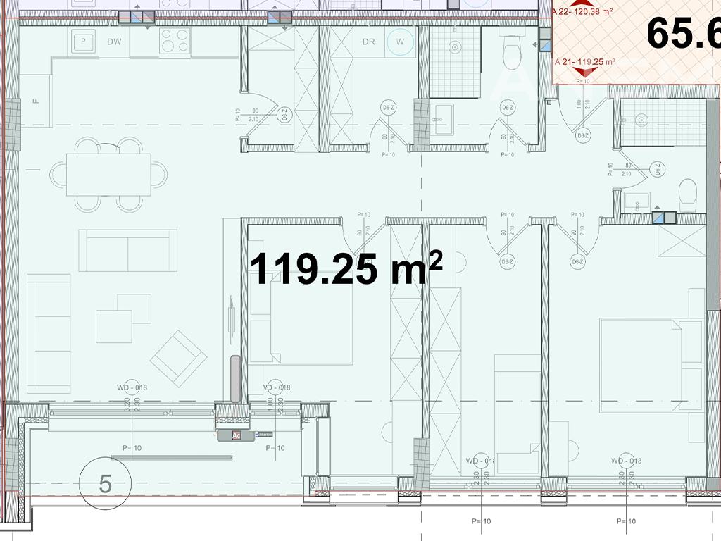 Banesë në shitje 119.25m² në lagjen Kalabria