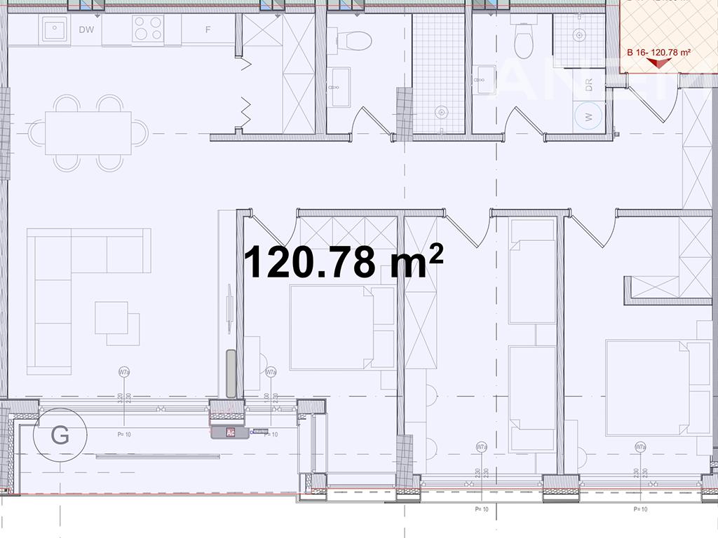 Banesë  në shitje 120.78m² në lagjen Kalabria