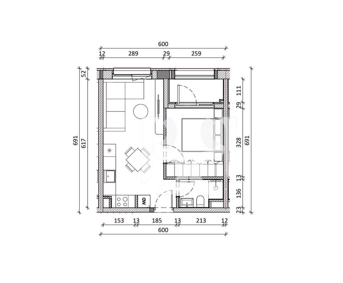 APARTMENT 1+1 FOR SALE ON CREDIT KADIU RESIDENCE