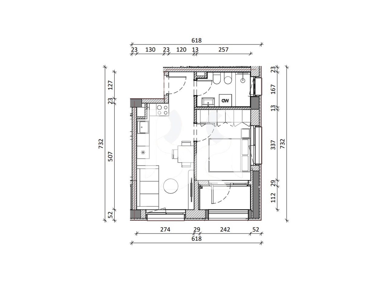 SHITET ME KREDI APARTAMENT 1+1 REZIDENCA KADIU