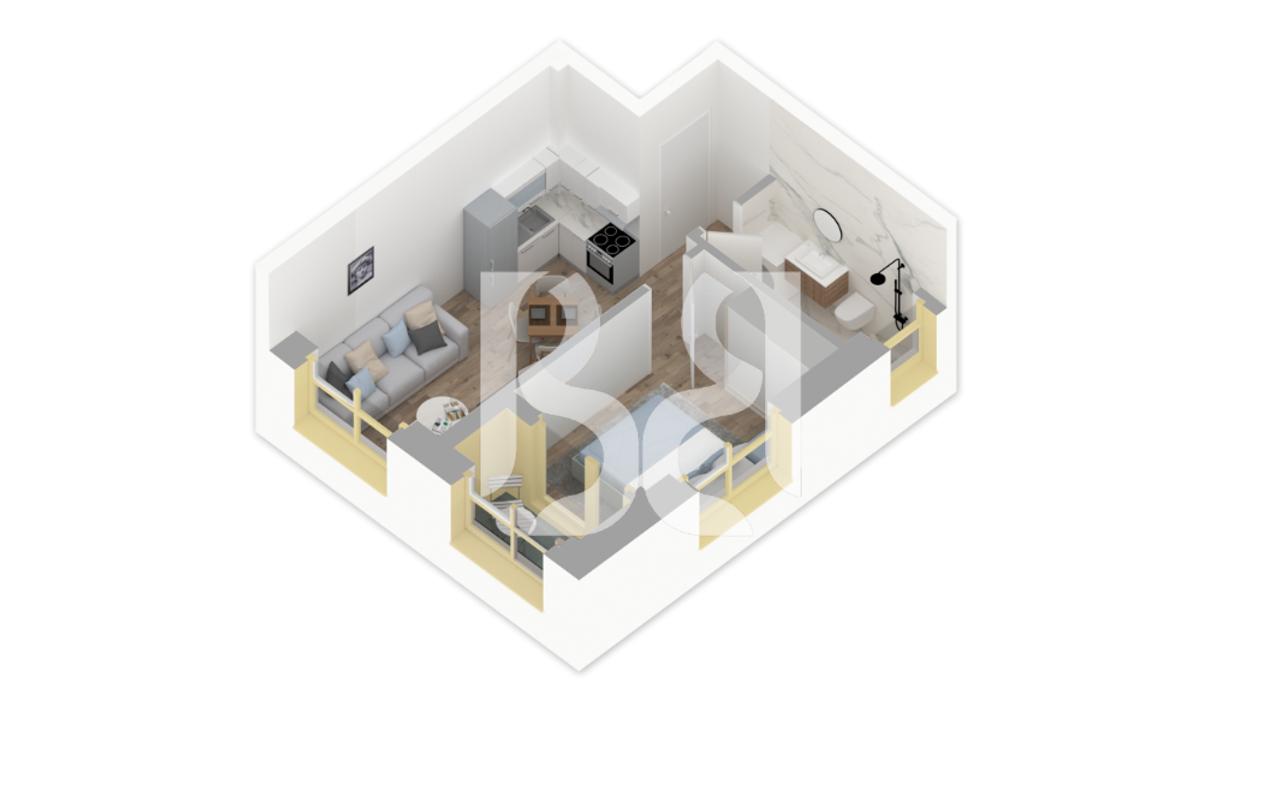 SHITET ME KREDI APARTAMENT 1+1 REZIDENCA KADIU